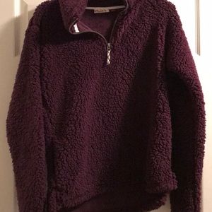 NWOT Quarter zip fuzzy sweater
